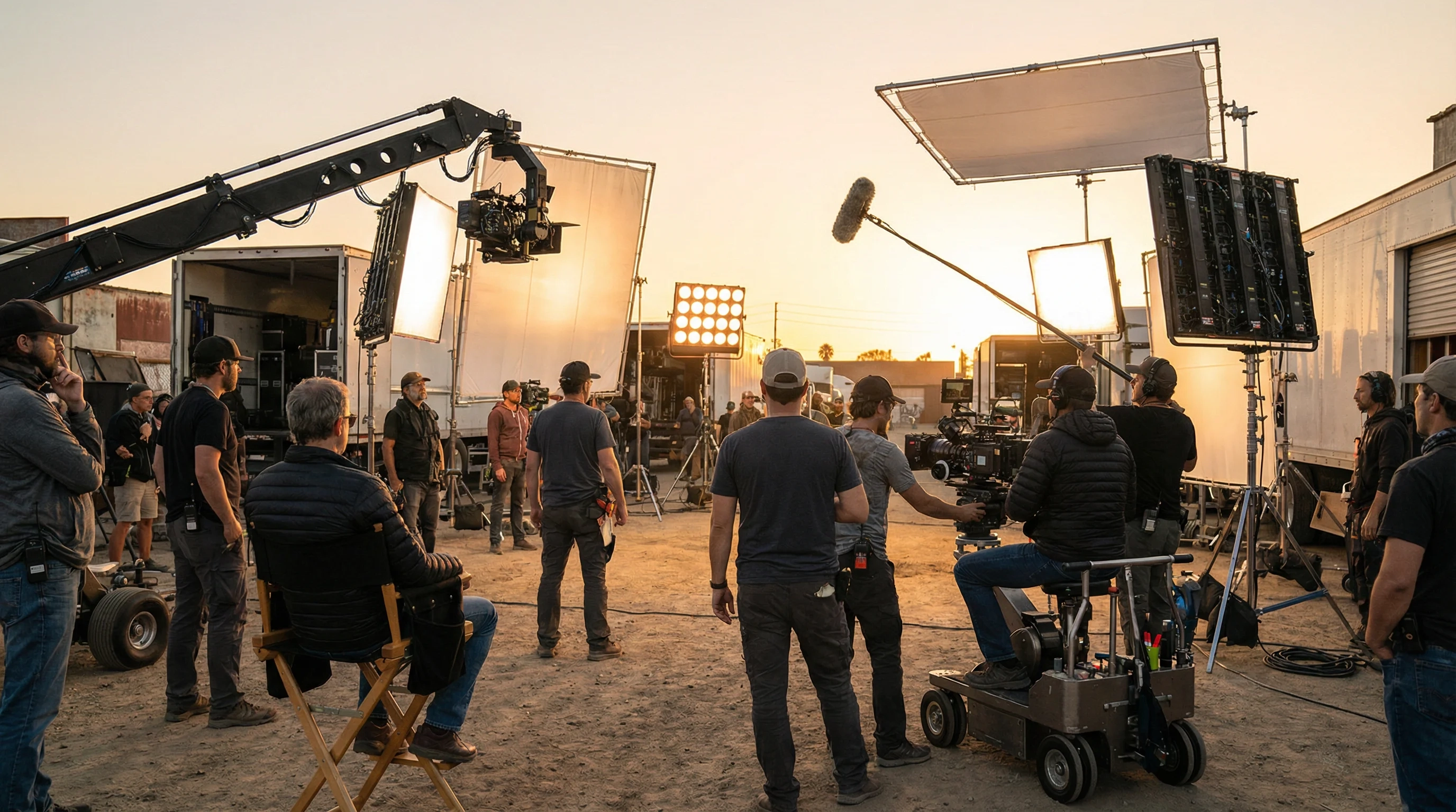 体育生系列拍摄团队在训练场馆工作